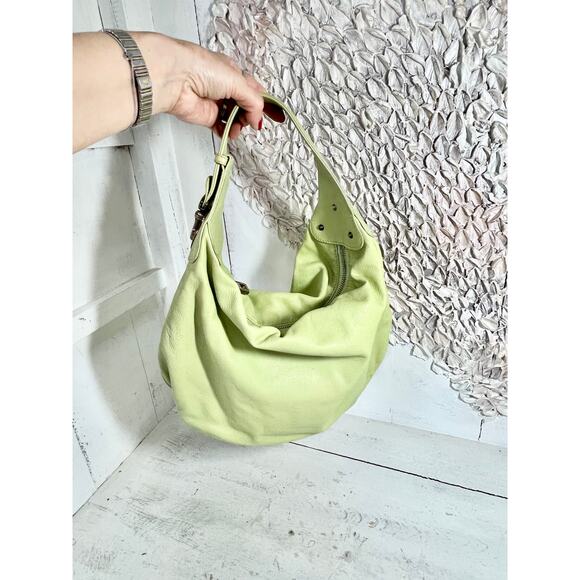 Marc Jacobs Leather Top Handle Shoulder Hobo Handbag Light Apple Green - Picture 6 of 14